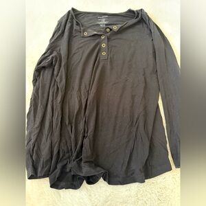 Charlie’s project little snuggle black bamboo Long Sleeve Women's Top small EUC
